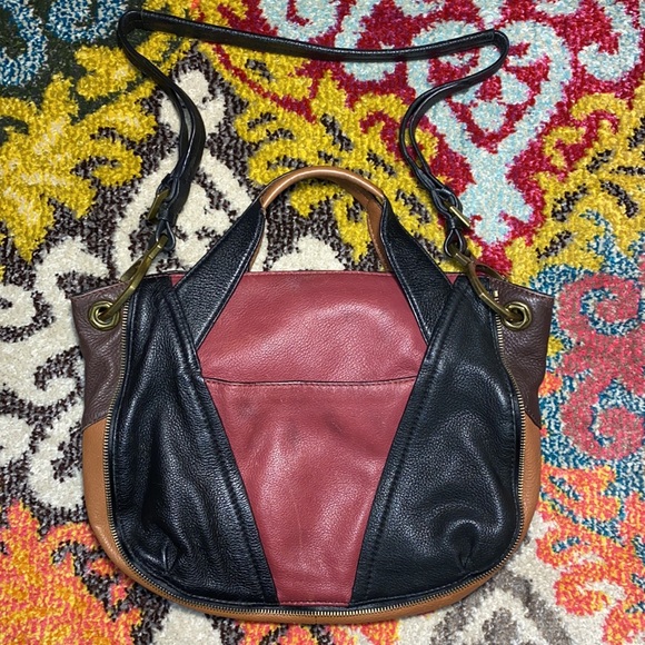 Oryany Lian Color Block Zip Satchel Bag - Picture 3 of 10